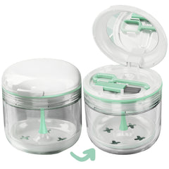 MURRI-MURRDI retainer case with denture bath box, drain tray and mirror (white)
