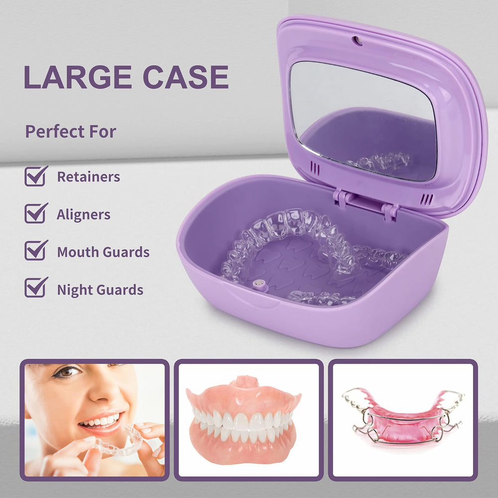 MURRI&MURRDI purple retainer case with attached mirror