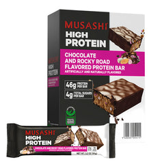 MUSASHI Rocky Road high protein bar packaging 90g