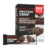 Front view of MUSASHI Protein Crisp Bar Chocolate Brownie 12-pack