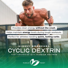 Muscle Feast HBCD pre-workout use promotes steady energy during sessions.