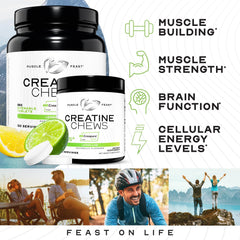 Close-up of vegan creatine monohydrate chewable tablet