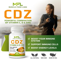 Muscle Food Labs CDZ supplement bottle with packaging