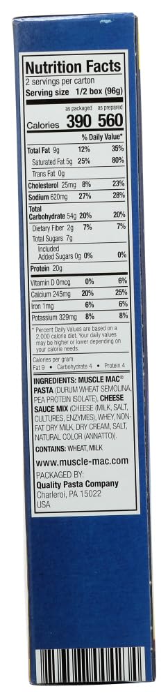 Packaging image of Muscle Mac High Protein Macaroni and Cheese 2-pack