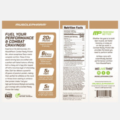 MusclePharm Combat Ready athlete on the go with bar for quick energy.