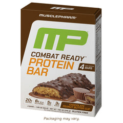 MusclePharm Combat Ready bar chocolate peanut butter cup wrap provides convenient high-protein fuel for workouts.