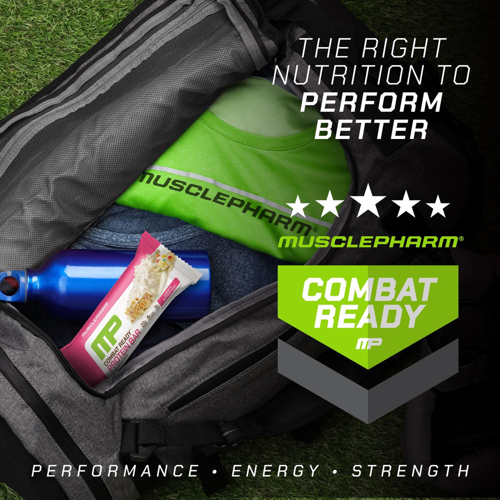 MusclePharm Combat Ready nutrition facts panel shows four bars per pack.