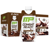 MusclePharm Combat Ready Chocolate Fudge bottle pours for on-the-go protein fueling