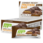 MusclePharm Combat Sport Bar chocolate peanut butter cup pack provides high-protein fueling.