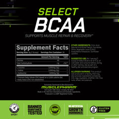 Front view of MusclePharm Essentials BCAA Powder canister