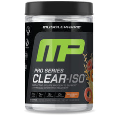 MusclePharm Pro Series Clear-ISO bottle pour shows fast-acting whey protein support for workouts