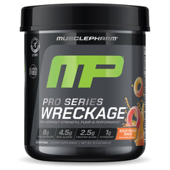 MusclePharm Pro Series WRECKAGE Peach Ring 15.5 oz container front view