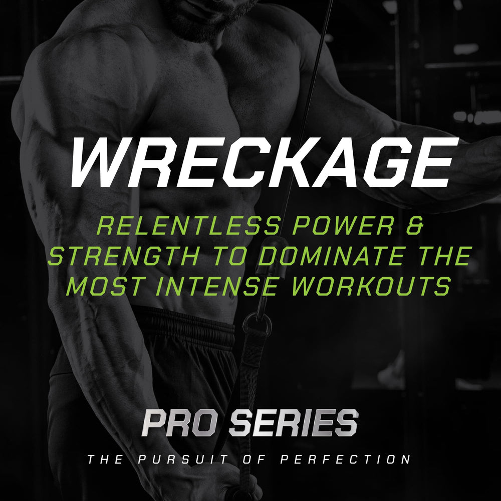 MusclePharm WRECKAGE VitaCholine graphic emphasizes focus during training.