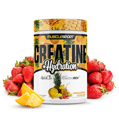 Musclesport Creatine Hydration Pineapple Cooler tub and scoop