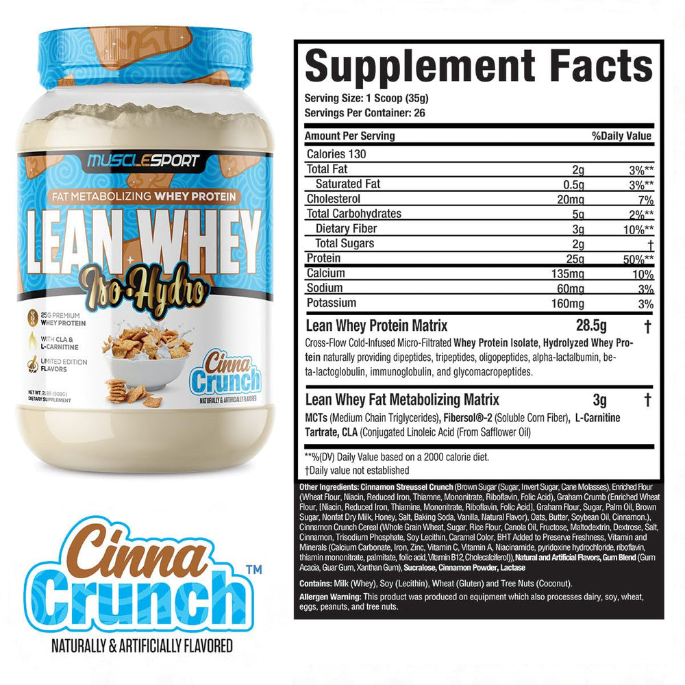 Musclesport Lean Whey Revolution shake glass with creamy texture for recovery