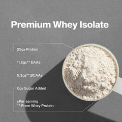 MuscleTech IsoWhey Vanilla label-detail emphasizing 25g protein per serving