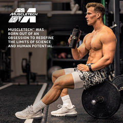 MuscleTech IsoWhey Vanilla post-workout glass shake ready