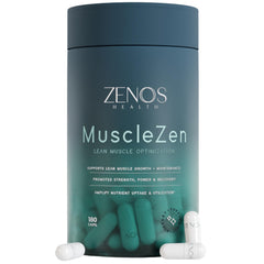 Front view of MuscleZen Men’s Muscle Builder bottle