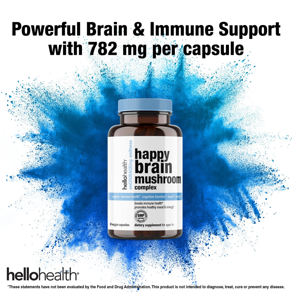 Happy Brain Mushroom Complex capsules bottle