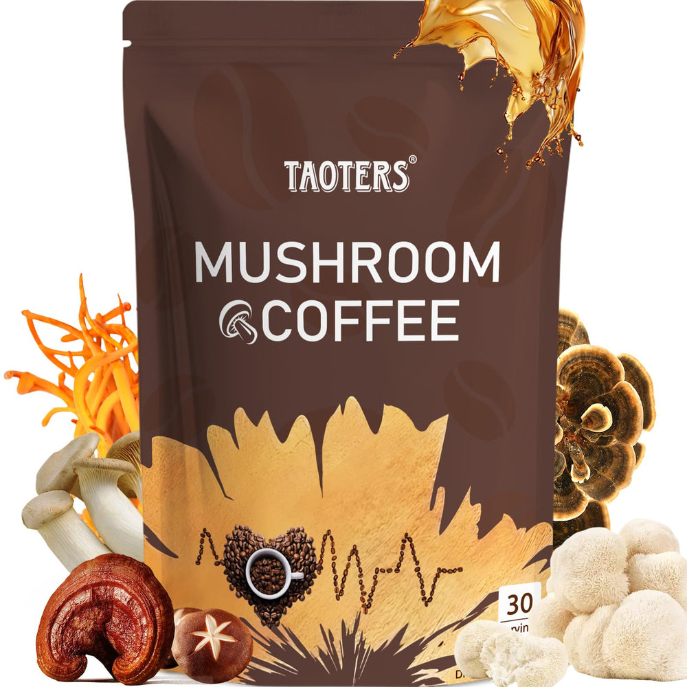 Mushroom Coffee packaging showing the 180g bag