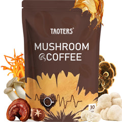 Mushroom Coffee packaging showing the 180g bag
