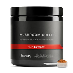 Mushroom coffee with 10:1 extract label