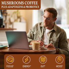 Label indicating 80% less caffeine than traditional coffee