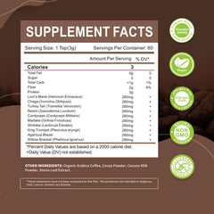 Lion's Mane mushroom highlighted in the blend.