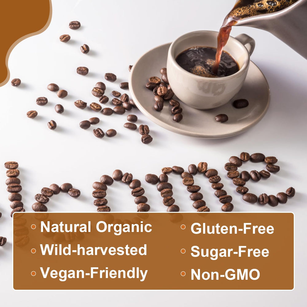 Low-caffeine mushroom coffee substitute with cocoa