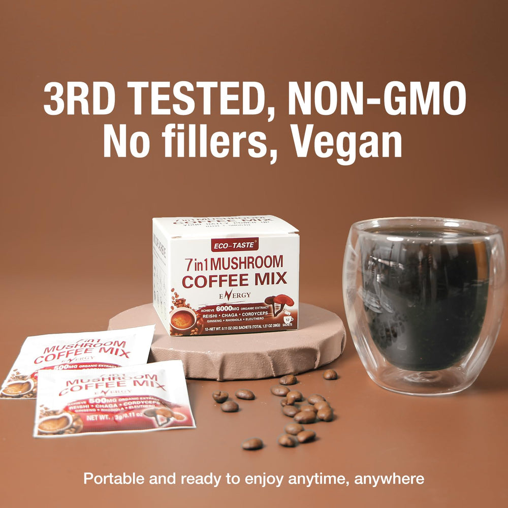 Mushrooms used are 100% whole fruiting bodies in Mushroom Coffee Mix 7 in 1