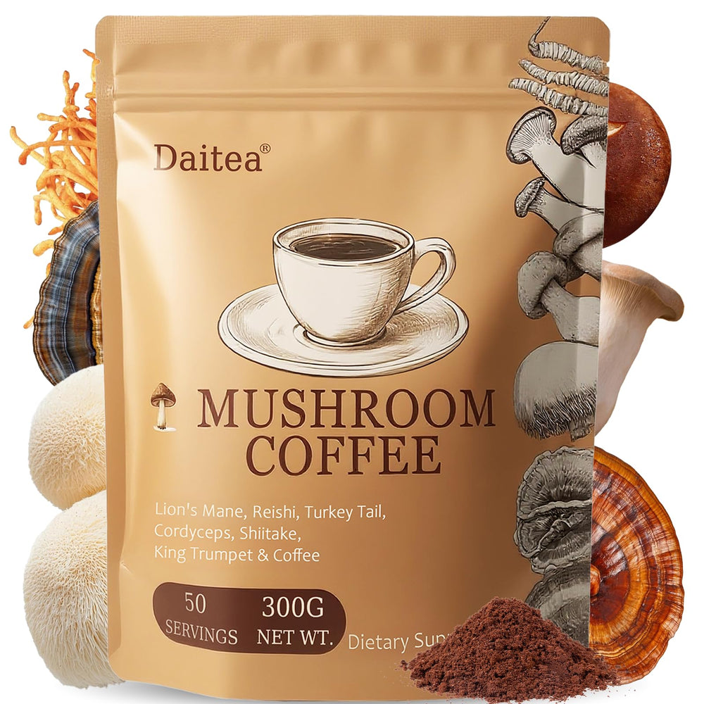 Front view of Mushroom Coffee packaging