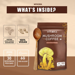 MYKORA mushroom coffee packaging and pouch