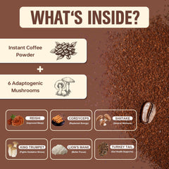 Prepared mushroom coffee beverage served hot