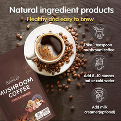 Prepared serving of mushroom coffee in a cup