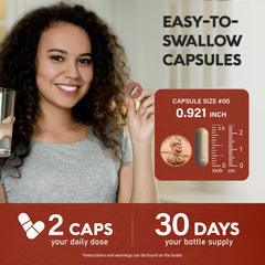 High-potency mushroom capsules showcased in a bottle