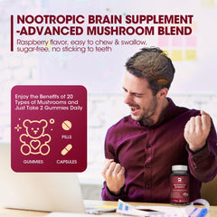 Icons representing brain health and immune support