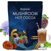 Mushroom hot cocoa powder with melatonin and Reishi ingredients