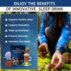 Pouring hot water into mushroom hot cocoa powder