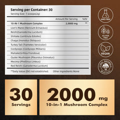 Illustration of mushrooms included in the 10-in-1 complex