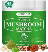 Hero shot of Mushroom Matcha Adaptogenic Blend with ceremonial-grade matcha and seven mushrooms