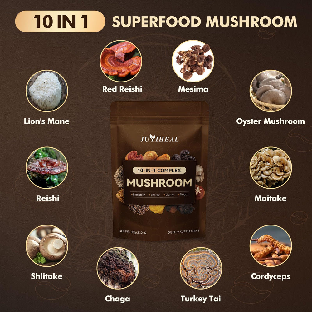 Scoop with 1000mg serving of mushroom powder