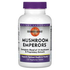 Mushroom Wisdom Mushroom Emperors bottle and packaging