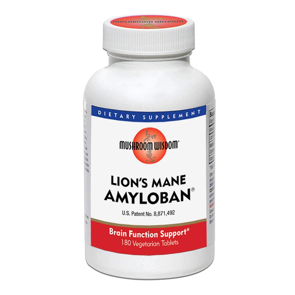 Mushroom Wisdom Lion's Mane Amyloban 180 vegetarian tablets bottle