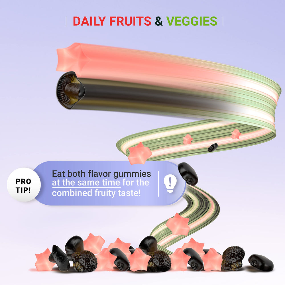 Gummies blend of mushrooms, greens, and vegetables