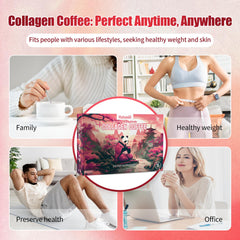Illustration of collagen coffee ingredients including hyaluronic acid and grape seed extract