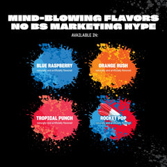 Orange Rush powder being poured into a shaker