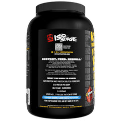 Mutant ISO Surge label-back close-up highlighting nutrition facts.