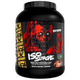 Mutant ISO Surge whey protein tub ready for post-workout recovery.