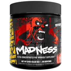 Mutant Madness peach mango bottle ready for an energy-boosting workout.