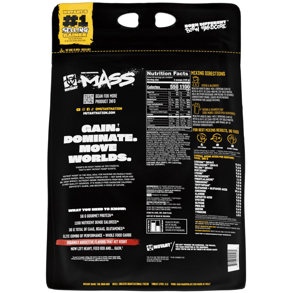 Mutant Mass hero-packaging-taste emphasizes luxury flavor and premium quality.